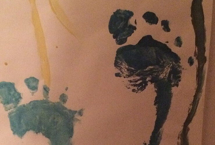 Barefoot painted footprint