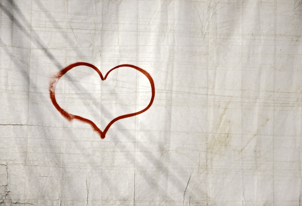 Heart on white backdrop 0