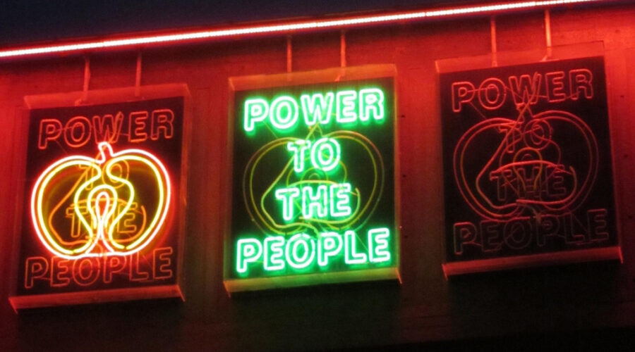 Power to the people neon lights