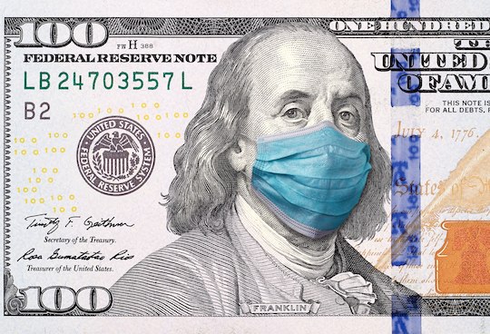 Covid 19 coronavirus usa 100 dollar money bill with face mask crisis finance concept 158023 944
