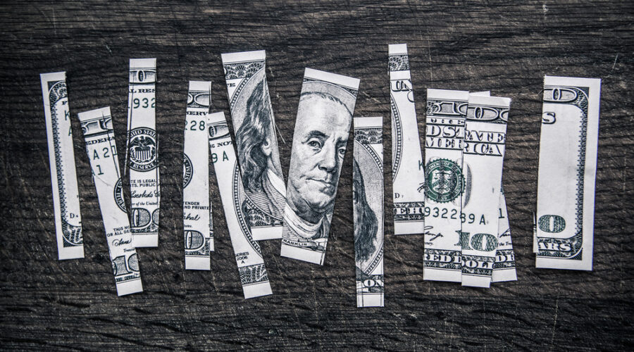 Dollar cut up