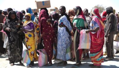 24 January 2025, Adre, Chad. Sudanese refugees who have fled the conflict in Sudan register for food aid in neighbouring Chad. 24 January 2025, Adre, Chad. Sudanese refugees who have fled the conflict in Sudan register for food aid in neighbouring Chad.